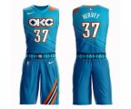 Oklahoma City Thunder #37 Kevin Hervey Swingman Turquoise Basketball Suit Jersey - City Edition