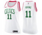 Women's Boston Celtics #11 Kyrie Irving Swingman White Pink Fashion Basketball Jersey