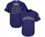 Colorado Rockies #26 David Dahl Replica Purple Alternate 1 Cool Base Baseball Jersey