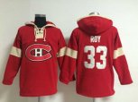 Montreal Canadiens #33 Patrick Roy Red-Cream Pullover Hooded