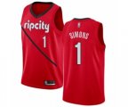 Portland Trail Blazers #1 Anfernee Simons Red Swingman Jersey - Earned Edition
