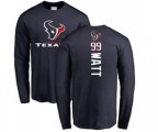 Houston Texans #99 J.J. Watt Navy Blue Backer Long Sleeve T-Shirt