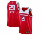 Sacramento Kings #21 Vlade Divac Swingman Red Basketball Jersey - 2019-20 City Edition