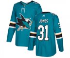 Adidas San Jose Sharks #31 Martin Jones Premier Teal Green Home NHL Jersey