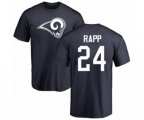 Los Angeles Rams #24 Taylor Rapp Navy Blue Name & Number Logo T-Shirt