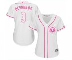 Women's Texas Rangers #3 Delino DeShields Replica White Fashion Cool Base Baseball Jersey