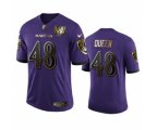Baltimore Ravens #48 Patrick Queen Purple Team 25th Season Golden Limited Football Jersey