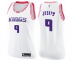 Women's Sacramento Kings #9 Cory Joseph Swingman White Pink Fashion Basketball Jersey