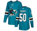 Adidas San Jose Sharks #50 Chris Tierney Premier Teal Green Home NHL Jersey