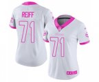 Women's Minnesota Vikings #71 Riley Reiff Limited White Pink Rush Fashion Football Jersey