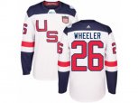 Youth Adidas Team USA #26 Blake Wheeler Premier White Home 2016 World Cup Ice Hockey Jersey