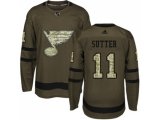 St. Louis Blues #11 Brian Sutter Green Salute to Service Stitched NHL Jersey