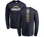 Los Angeles Chargers #32 Nasir Adderley Navy Blue Backer Long Sleeve T-Shirt