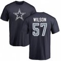 Dallas Cowboys #57 Damien Wilson Navy Blue Name & Number Logo T-Shirt