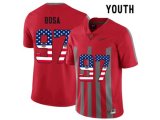2016 US Flag Fashion Youth Ohio State Buckeyes Nick Bosa #97 College Football Alternate Elite Jersey - Scarlet