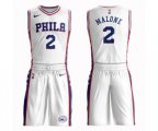 Philadelphia 76ers #2 Moses Malone Swingman White Basketball Suit Jersey - Association Edition