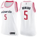 Women's Washington Wizards #5 Juwan Howard Swingman White Pink Fashion NBA Jersey