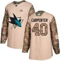 San Jose Sharks #40 Ryan Carpenter Authentic Camo Veterans Day Practice NHL Jersey
