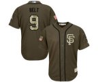 San Francisco Giants #9 Brandon Belt Authentic Green Salute to Service Baseball Jersey