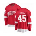 Detroit Red Wings #45 Jonathan Bernier Authentic Red Home Fanatics Branded Breakaway NHL Jersey