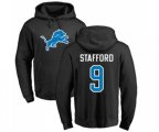 Detroit Lions #9 Matthew Stafford Black Name & Number Logo Pullover Hoodie