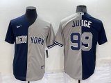 New York Yankees #99 Aaron Judge Navy Blue Grey Two Tone Stitched Throwback Nike Jersey