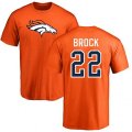 Denver Broncos #22 Tramaine Brock Orange Name & Number Logo T-Shirt