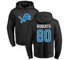 Detroit Lions #80 Michael Roberts Black Name & Number Logo Pullover Hoodie