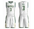 Milwaukee Bucks #3 George Hill Authentic White Basketball Suit Jersey - Association Edition