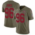 San Francisco 49ers #96 Datone Jones Limited Olive 2017 Salute to Service NFL Jersey