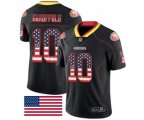 San Francisco 49ers #10 Jimmy Garoppolo Limited Black Rush USA Flag Football Jersey