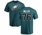 Philadelphia Eagles #76 Shareef Miller Green Name & Number Logo T-Shirt