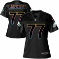 Women Philadelphia Eagles #77 Michael Bennett Game Black Fashion NFL Jersey