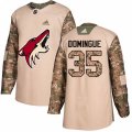 Arizona Coyotes #35 Louis Domingue Authentic Camo Veterans Day Practice NHL Jersey