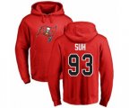 Tampa Bay Buccaneers #93 Ndamukong Suh Red Name & Number Logo Pullover Hoodie