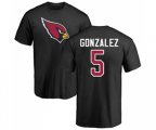 Arizona Cardinals #5 Zane Gonzalez Black Name & Number Logo T-Shirt