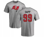 Tampa Bay Buccaneers #99 Warren Sapp Ash Name & Number Logo T-Shirt