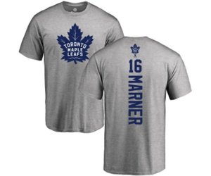 Toronto Maple Leafs #16 Mitchell Marner Ash Backer T-Shirt