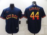 Houston Astros #44 Yordan Alvarez Navy Blue Rainbow Stitched MLB Cool Base Nike Jersey