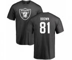 Oakland Raiders #81 Tim Brown Ash One Color T-Shirt