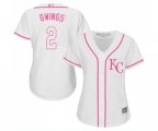 Women's Kansas City Royals #2 Chris Owings Authentic White Fashion Cool Base Baseball Jersey