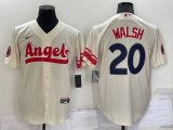 Los Angeles Angels #20 Jared Walsh Cream 2022 City Connect Cool Base Stitched Jersey