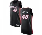 Miami Heat #40 Udonis Haslem Authentic Black Road Basketball Jersey - Icon Edition