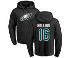 Philadelphia Eagles #16 Mack Hollins Black Name & Number Logo Pullover Hoodie