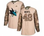 Adidas San Jose Sharks #48 Tomas Hertl Authentic Camo Veterans Day Practice NHL Jersey