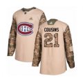 Montreal Canadiens #21 Nick Cousins Authentic Camo Veterans Day Practice Hockey Jersey