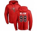 Tampa Bay Buccaneers #98 Anthony Nelson Red Name & Number Logo Pullover Hoodie