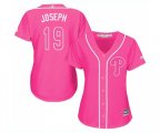 Women's Philadelphia Phillies #19 Tommy Joseph Authentic Pink Fashion Cool Base Baseball Jersey