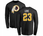 Washington Redskins #23 Bryce Love Black Name & Number Logo Long Sleeve T-Shirt