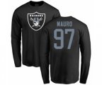 Oakland Raiders #97 Josh Mauro Black Name & Number Logo Long Sleeve T-Shirt
